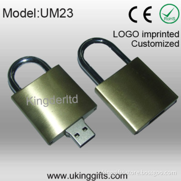 Metal Lock Shape USB Flash Drive with USB Pen Drive 2.0